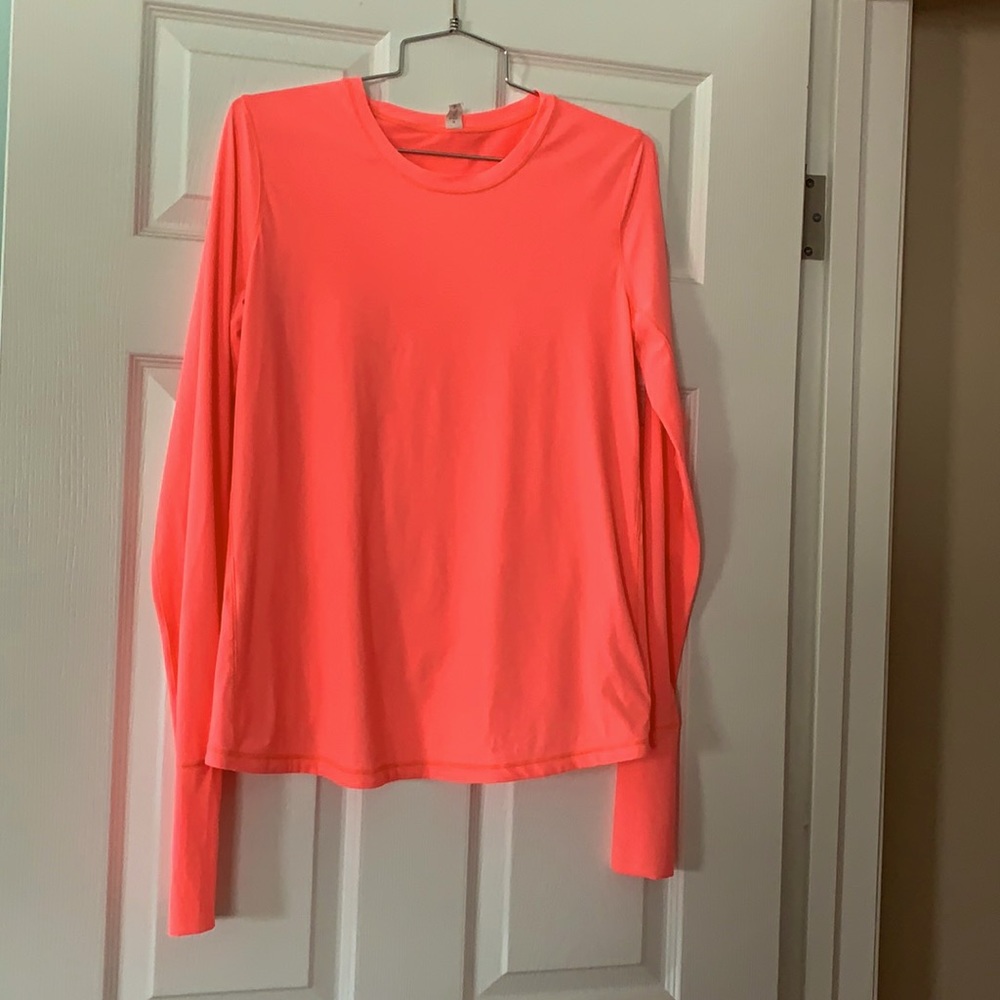 Lululemon Athletica neon pink orange top